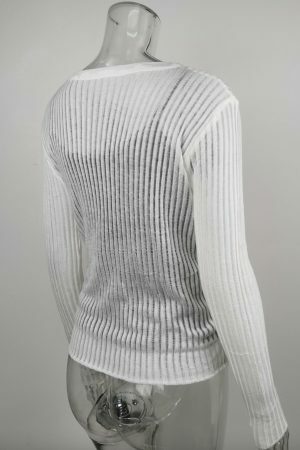 Y2K Sheer Mesh Transparent Top