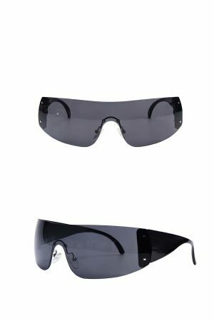 Y2K Shield Sunglasses - Futuristic Streetwear Eyewear