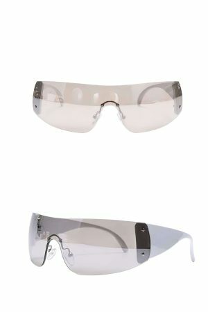 Y2K Shield Sunglasses - Futuristic Streetwear Eyewear