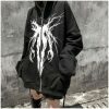 Y2K Skull Print Streetwear Hoodie