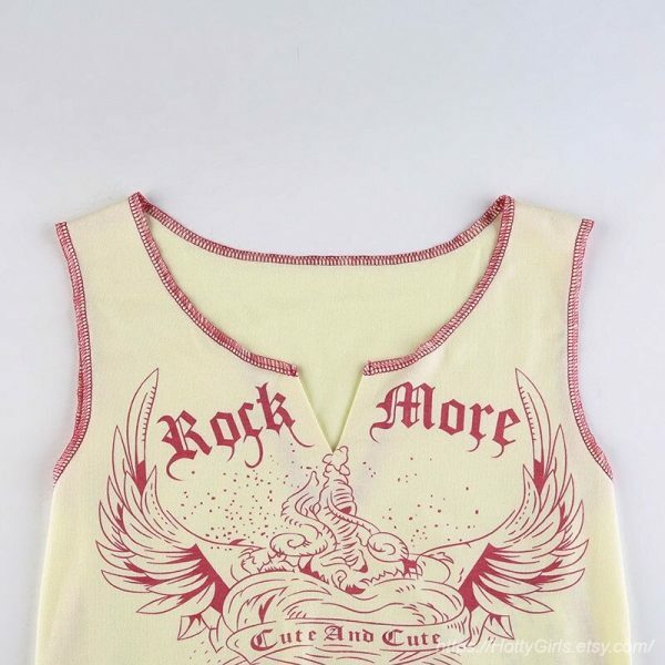 Y2K Sleeveless Crop Top for Women - Streetwear Tank with Retro Aesthetics