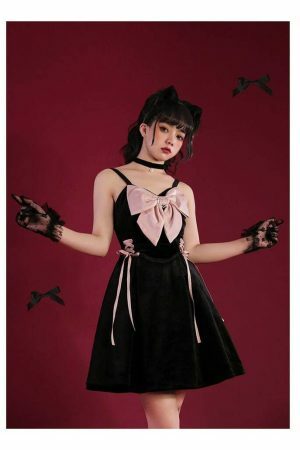 Y2K Sleeveless Lolita Dress with Kawaii Aesthetic