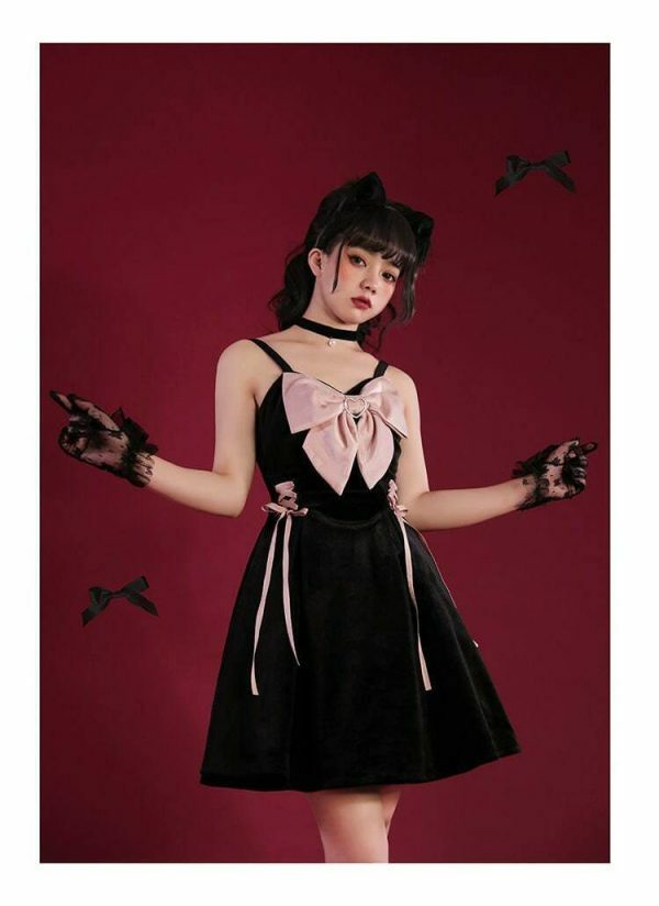 Y2K Sleeveless Lolita Dress with Kawaii Aesthetic