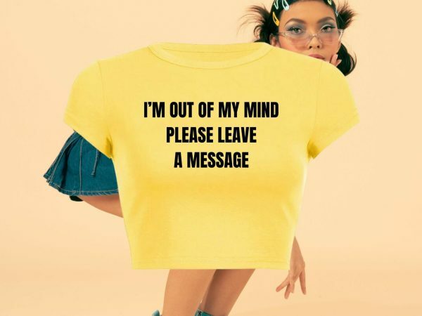 Y2K Slogan Baby Tee, Trendy Crop T-shirt, Offensive Text Streetwear Print Top