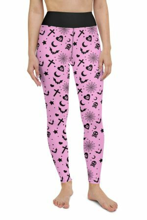 Y2K Soft Goth Leggings - Skully Yami Kawaii Aesthetic