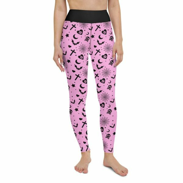 Y2K Soft Goth Leggings - Skully Yami Kawaii Aesthetic