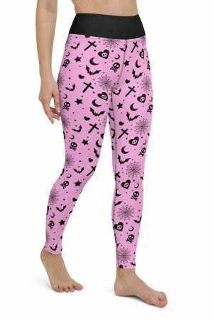 Y2K Soft Goth Leggings - Skully Yami Kawaii Aesthetic