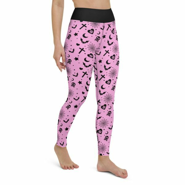 Y2K Soft Goth Leggings - Skully Yami Kawaii Aesthetic