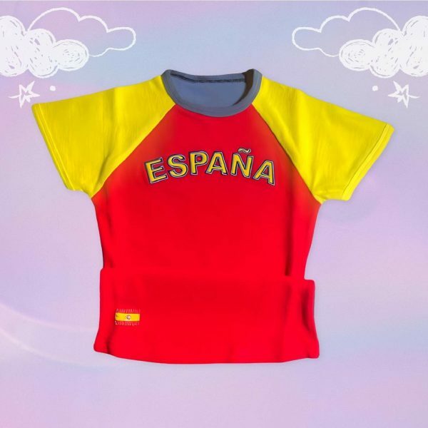 Y2K Spain Soccer Crop Top - Angel Baby Jersey Tee, 90s Aesthetic