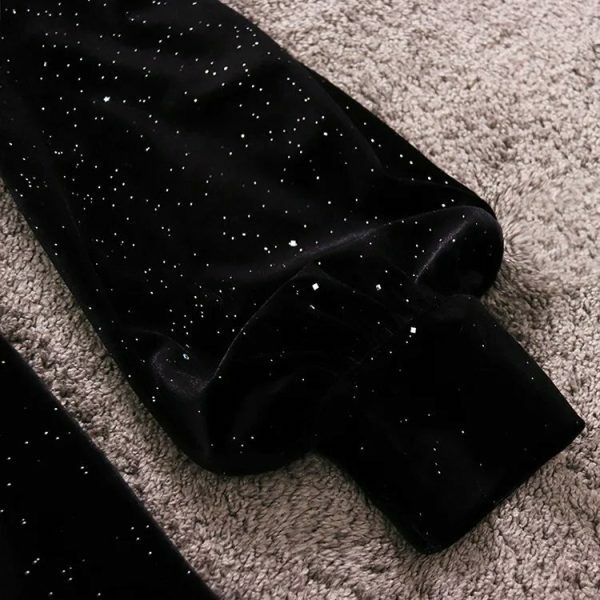 Y2K Sparkly Velvet Winter Prom Dress - Streetwear Vintage A-Line Mini Long Sleeve Party Dress