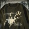 Y2K Spider Print Streetwear T-Shirt - Grunge Goth Harajuku Aesthetic