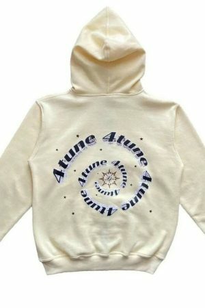 Y2K Star Letter Print Gothic Hoodie Oversize Zip-Up Sweatshirt