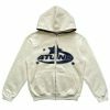 Y2K Star Letter Print Gothic Hoodie Oversize Zip-Up Sweatshirt