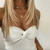 Y2K Strapless Knit Tube Top for Women - Backless Cropped Aesthetic