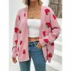 Y2K Strawberry Embroidered Knit Cardigan Vintage Streetwear Top