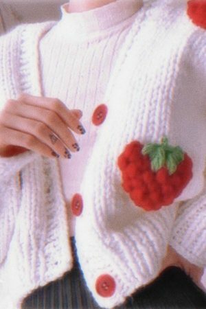 Y2K Strawberry Knit Cardigan