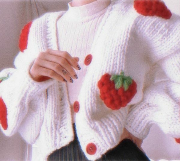 Y2K Strawberry Knit Cardigan