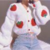 Y2K Strawberry Knit Cardigan