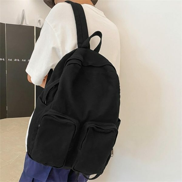 Y2K Streetwear Black Backpack with Retro Aesthetics