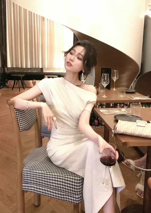 Y2K Streetwear Bodycon Dress for Women, Off-Shoulder Evening Party Korean Fashion, Spring-Summer One-Piece