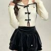 Y2K Streetwear Bow Buttoned Sweater