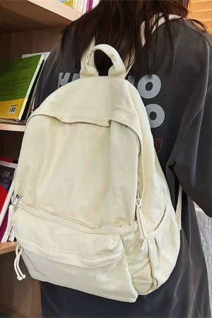 Y2K Streetwear Canvas Backpack for Women - Large Capacity Crossbody Handbag