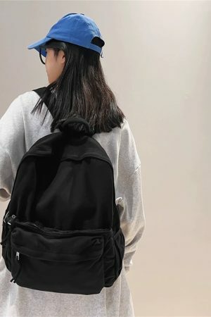 Y2K Streetwear Canvas Backpack for Women - Large Capacity Crossbody Handbag