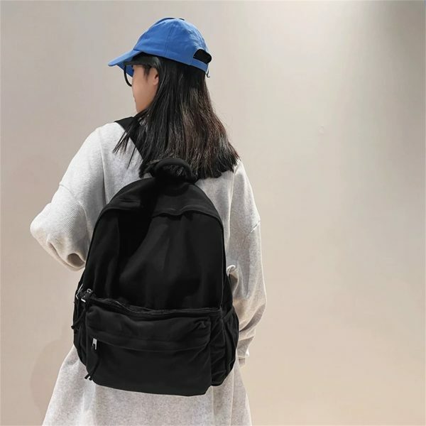 Y2K Streetwear Canvas Backpack for Women - Large Capacity Crossbody Handbag