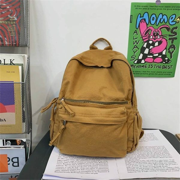 Y2K Streetwear Canvas Backpack for Women - Large Capacity Crossbody Handbag