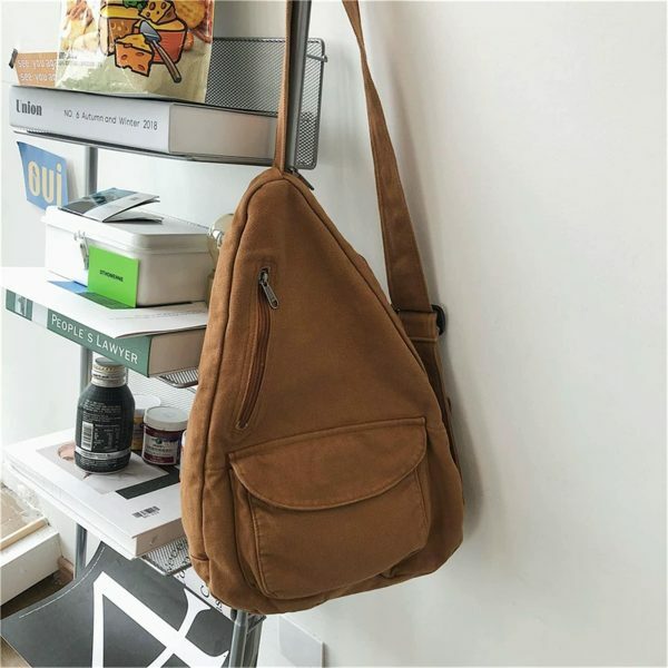 Y2K Streetwear Canvas Shoulder Backpack - Crossbody Chest School Bag