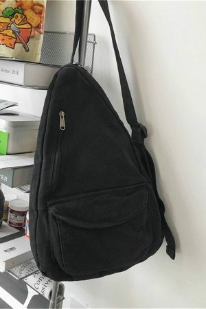 Y2K Streetwear Canvas Shoulder Backpack - Crossbody Chest School Bag