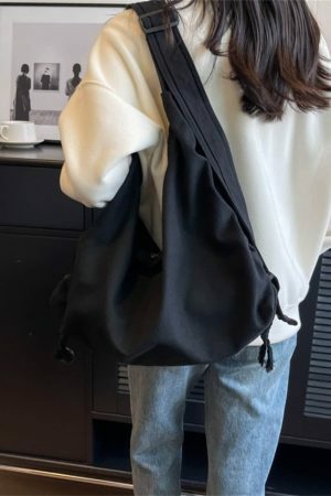 Y2K Streetwear Canvas Shoulder Bag for Everyday Use