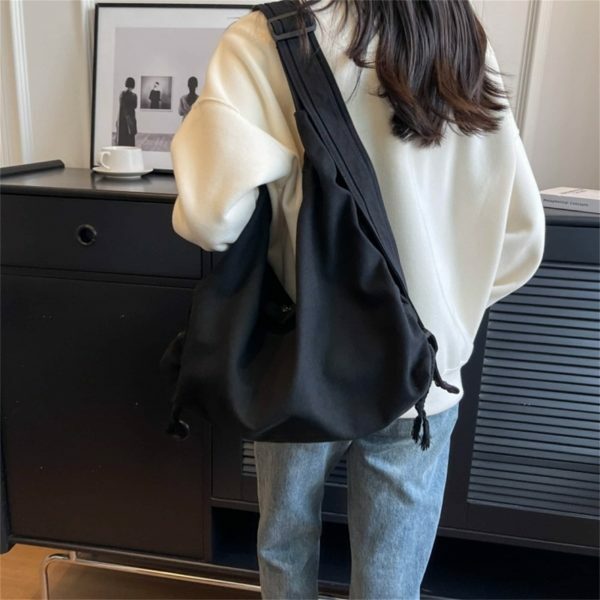 Y2K Streetwear Canvas Shoulder Bag for Everyday Use