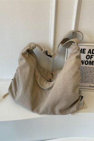 Y2K Streetwear Canvas Shoulder Bag for Everyday Use