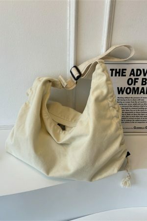 Y2K Streetwear Canvas Shoulder Bag for Everyday Use