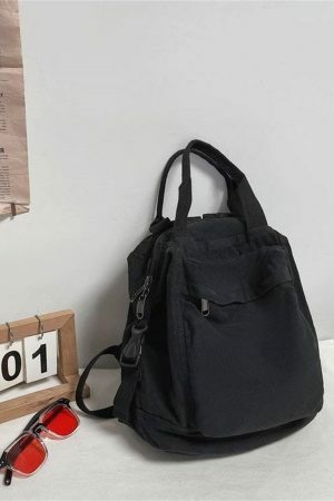 Y2K Streetwear Canvas Tote Backpack with Large Capacity