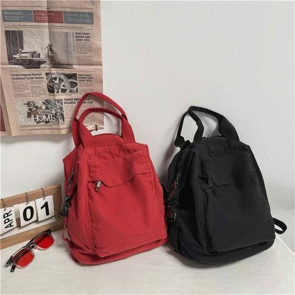 Y2K Streetwear Canvas Tote Backpack with Large Capacity