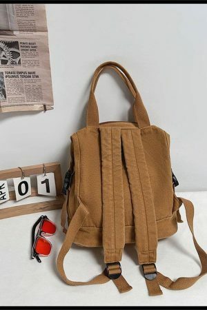 Y2K Streetwear Canvas Tote Backpack with Large Capacity