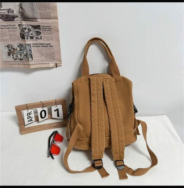 Y2K Streetwear Canvas Tote Backpack with Large Capacity