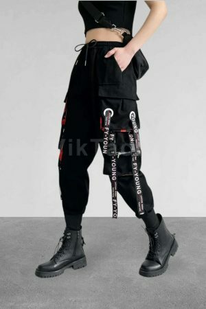 Y2K Streetwear Cargo Pants for Women - Harajuku Punk Egirl Fashion