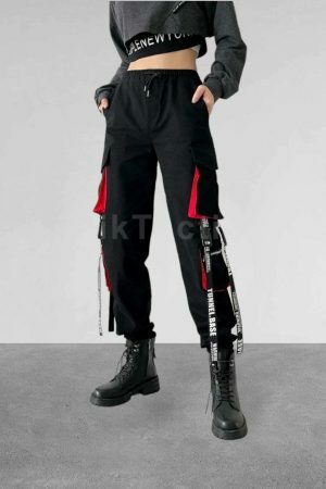 Y2K Streetwear Cargo Pants for Women - Harajuku Punk Egirl Fashion