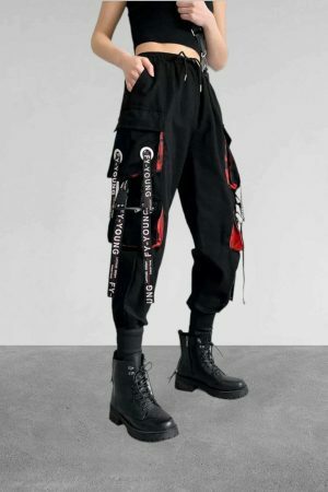 Y2K Streetwear Cargo Pants for Women - Harajuku Punk Egirl Fashion