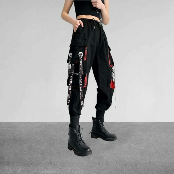 Y2K Streetwear Cargo Pants for Women - Harajuku Punk Egirl Fashion