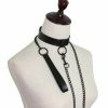 Y2K Streetwear Collar Choker Chain Leash Leather Roleplay Accessory Love Necklace