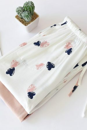 Y2K Streetwear Cozy Cotton Sleepwear Bottoms for Women