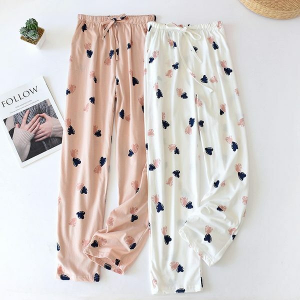 Y2K Streetwear Cozy Cotton Sleepwear Bottoms for Women