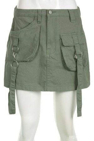 Y2K Streetwear Denim Cargo Mini Skirts