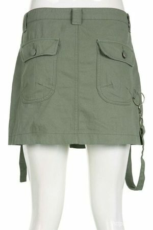 Y2K Streetwear Denim Cargo Mini Skirts