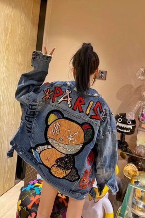 Y2K Streetwear Denim Jacket | Long Sleeve Compression Fashion