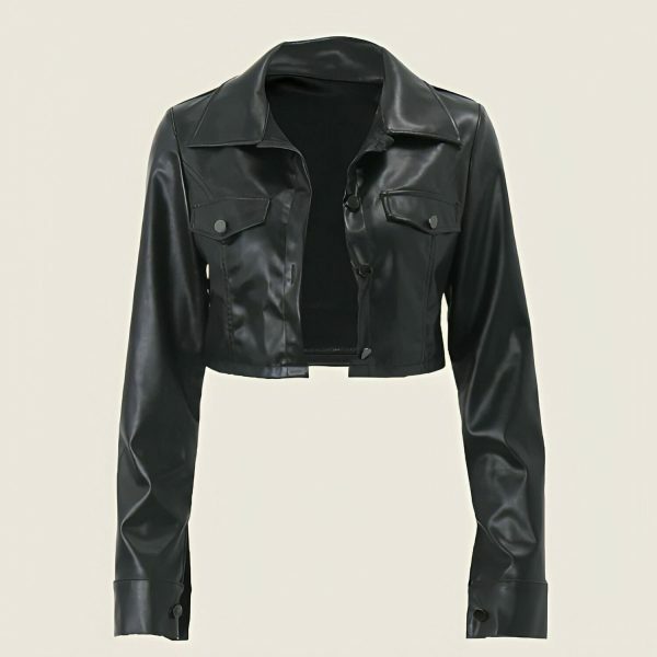 Y2K Streetwear Faux Leather Short Jacket for Women